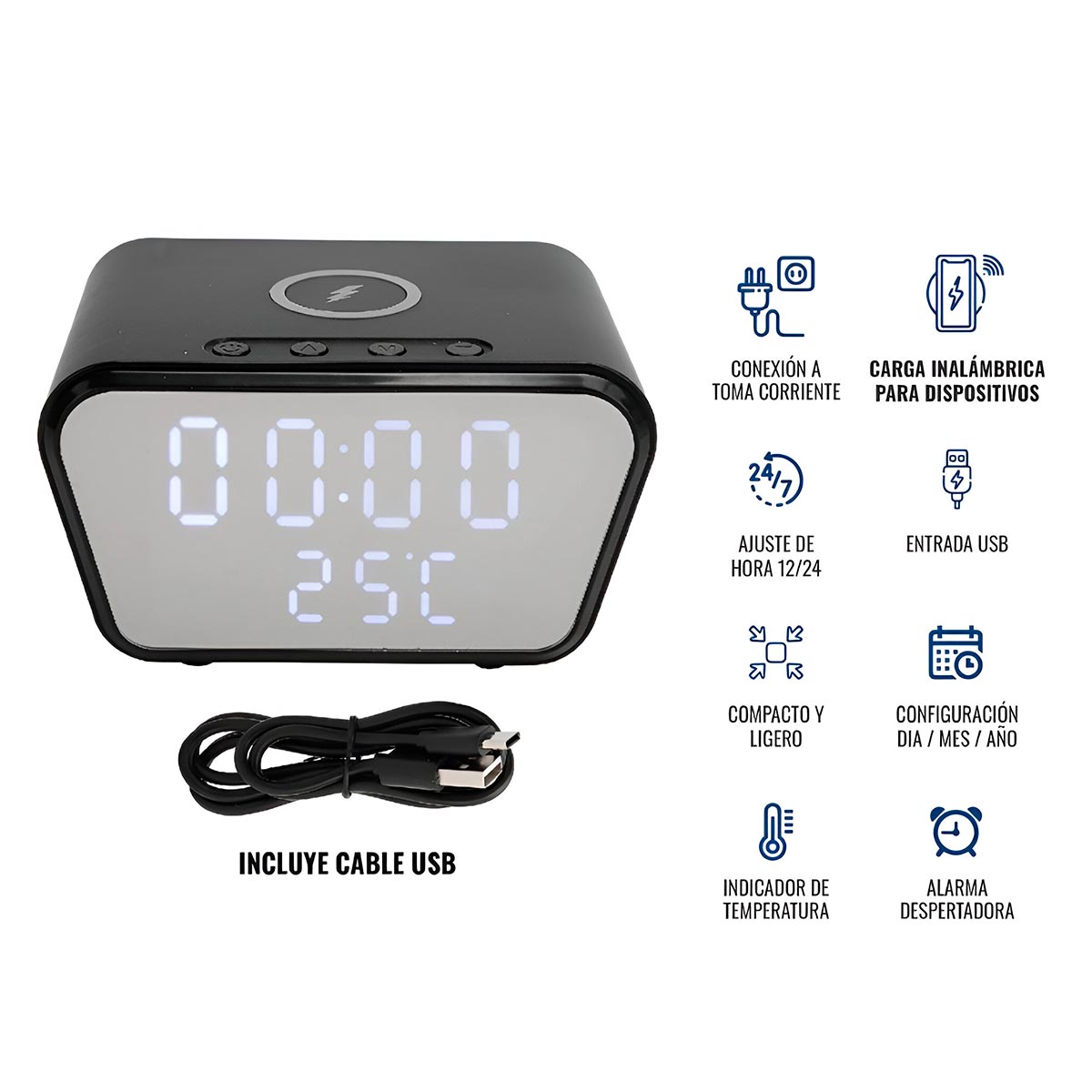 Reloj Despertador Cargador AY-21