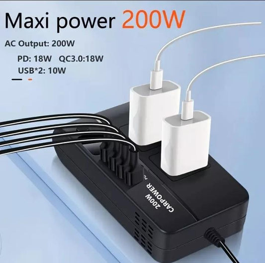 Convertidor De Corriente Para Auto 200w8